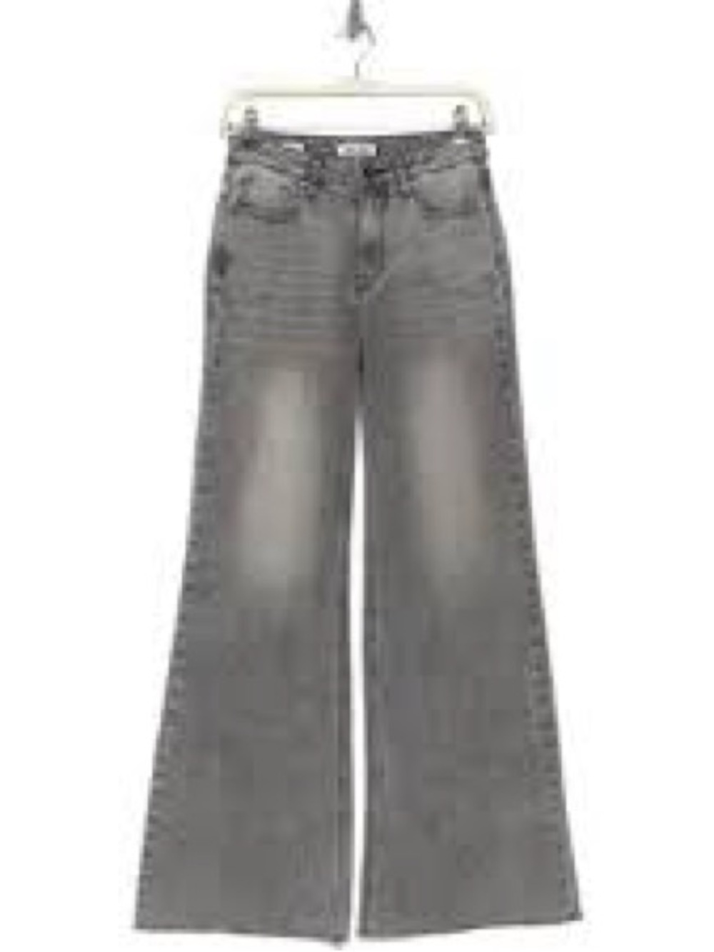 Vigoss Faded Grey High-Waist Wide Leg Jeans